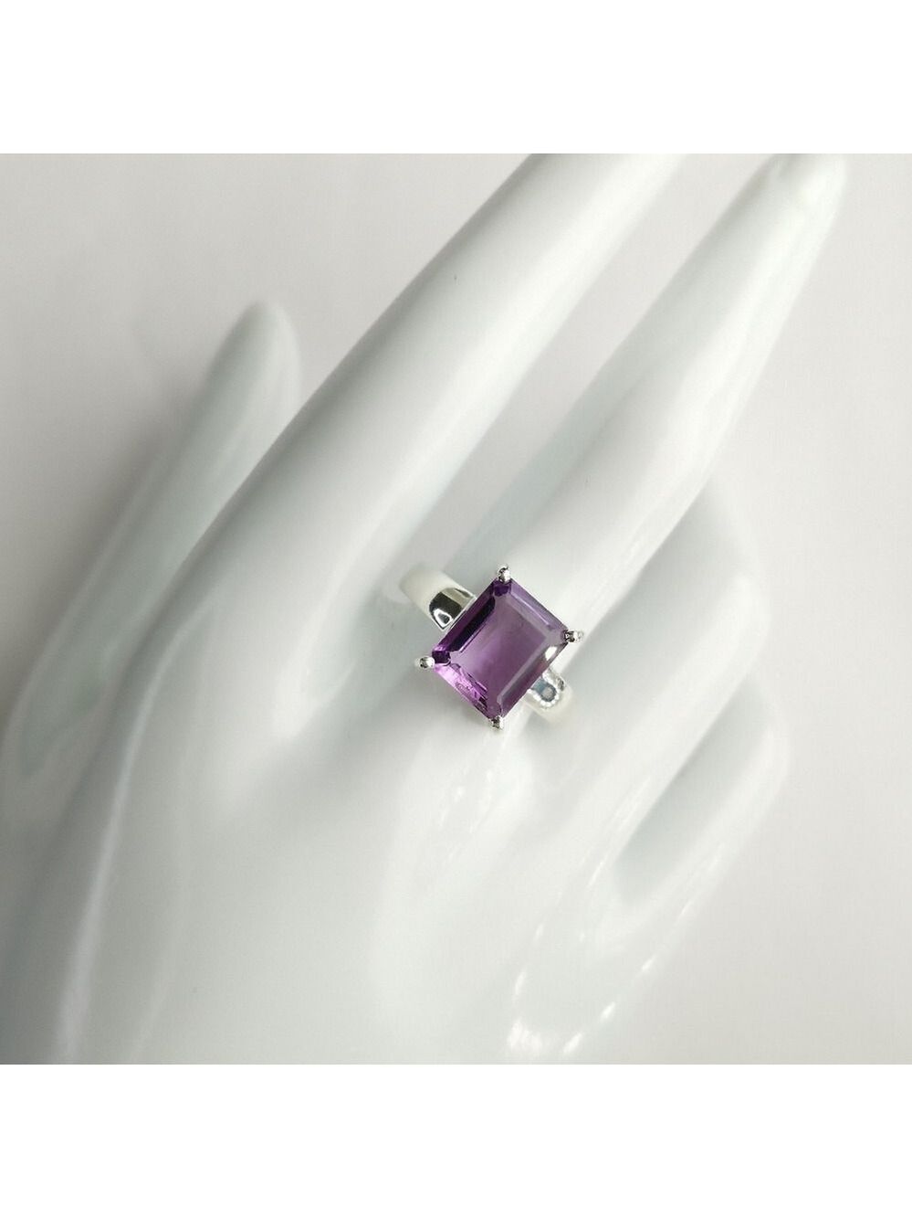Amethyst ring in Sterling Silver Size 9 ๐ - Picture 10 of 11